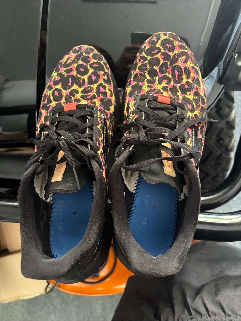 Brooks Women's Leopard Print Athletic Shoes in Black, Pink, Yellow
